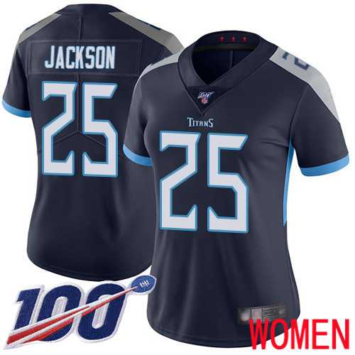 Tennessee Titans Limited Navy Blue Women Adoree  Jackson Home Jersey NFL Football #25 100th Season Vapor Untouchable